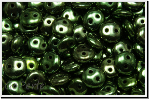 Linsen, 6x2,5mm, 2-Loch, green, met., 50 Stk.