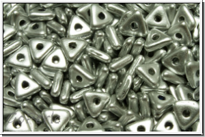 Tri-Beads, 4mm, silver, met., satin, 100 Stk.