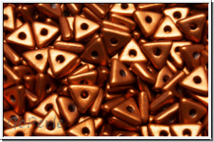 Tri-Beads, 4mm, copper, dk., met., satin, 100 Stk.