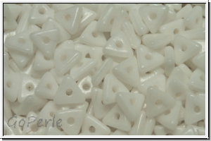 Tri-Beads, 4mm, white, op., 100 Stk.