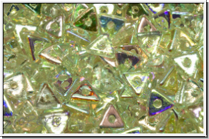 Tri-Beads, 4mm, crystal, trans., green AB, 100 Stk.