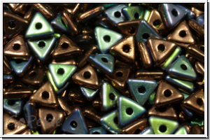 Tri-Beads, 4mm, bronze, dk., met., AB, 100 Stk.