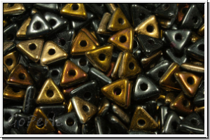 Tri-Beads, 4mm, black, op., half valentinite, 100 Stk.