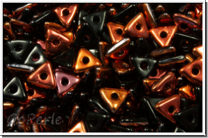 Tri-Beads, 4mm, black, op., half sunset, 100 Stk.