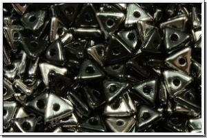 Tri-Beads, 4mm, black, op., full chrome, 100 Stk.