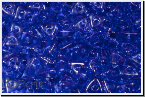 Tri-Beads, 4mm, cobalt, lt., trans., 100 Stk.