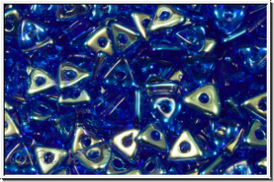 Tri-Beads, 4mm, cobalt, lt., trans., AB, 100 Stk.