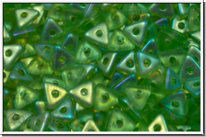 Tri-Beads, 4mm, peridot, med., trans., AB, matte, 100 Stk.