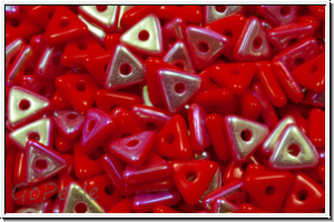 Tri-Beads, 4mm, red, op., AB, 100 Stk.