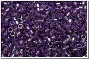 DB1754, MIYUKI Delica, 11/0, crystal, trans., spkl. purple-ld., AB, 5g