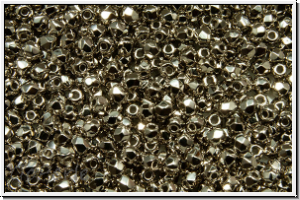 Bhm. Glasschliffperle, feuerpol., 2mm, crystal, trans., full nickel plated, 50 Stk.