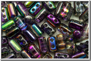 RUL-00030-95500, Rulla Beads, 3x5mm, crystal, trans., magic lilac, 100 Stk. (ca. 11 g)