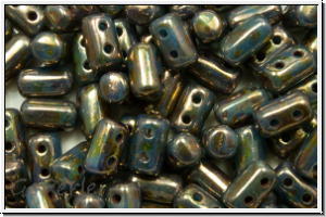 RUL-63030-15695, Rulla Beads, 3x5mm, aqua, op., violet senegal, 100 Stk. (ca. 11 g)