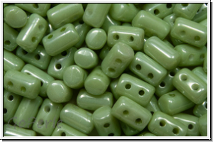 RUL-03000-14457, Rulla Beads, 3x5mm, white, op., lt. green marbled, 100 Stk. (ca. 11 g)