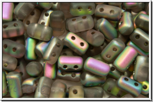 RUL-70120-28171, Rulla Beads, 3x5mm, rosaline, dk., trans., half vitrail, matte, 100 Stk. (ca. 11 g)