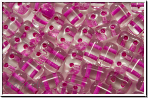 RUL-00030-44877, Rulla Beads, 3x5mm, crystal, trans., pink-ld., 100 Stk. (ca. 11 g)