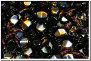 PB-23980-29501, Pinch Beads, 5x3mm, black, op., half sliperit, 65 Stk.