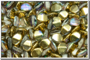 PB-00030-98536, Pinch Beads, 5x3mm, crystal, trans., golden rainbow, 65 Stk.