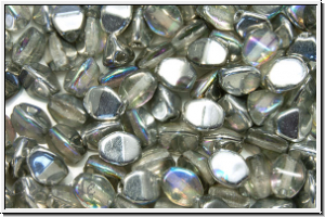 PB-00030-98530, Pinch Beads, 5x3mm, crystal, trans., silver rainbow, 65 Stk.