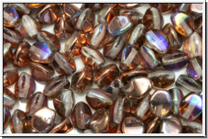 PB-00030-98533, Pinch Beads, 5x3mm, crystal, trans., copper rainbow, 65 Stk.