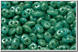 SD-63030-56952, SuperDuo Beads, aqua, op., stardust, 10g