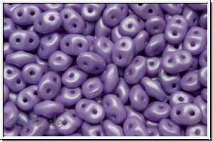 SD-02010-29308, SuperDuo Beads, white, alabaster, soft pastel lilac, 10g