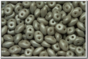 SD-02010-29320, SuperDuo Beads, white, alabaster, soft pastel grey, 10g