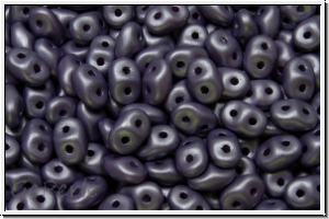 SD-02010-29365, SuperDuo Beads, white, alabaster, soft pastel violet, 10g