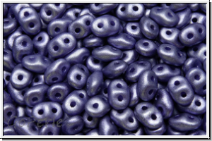 SD-02010-29425, SuperDuo Beads, white, alabaster, lavender met. matte, 10g