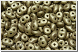 SD-02010-29416, SuperDuo Beads, white, alabaster, khaki met. matte, 10g