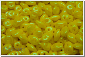 SD-02010-24503, SuperDuo Beads, white, alabaster, pearl shine bright lemon, 10g