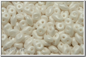 SD-02010-29571, SuperDuo Beads, white, alabaster, white pastel, matte, 10g