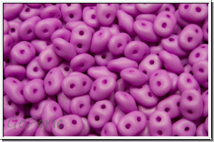 SD-02010-92624, SuperDuo Beads, white, alabaster, neon violet pastel, matte, 10g