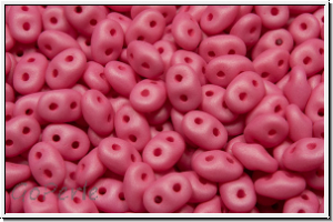 SD-02010-92606, SuperDuo Beads, white, alabaster, neon pink pastel, matte, 10g