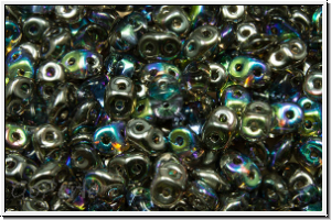 SD-00030-98537, SuperDuo Beads, crystal, trans., graphite AB, 10g