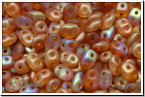 SD-00030-98835, SuperDuo Beads, crystal, trans., orange AB, matte, 10g