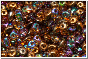 SD-00030-98533, SuperDuo Beads, crystal, trans., copper AB, 10g