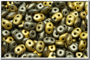 SD-00030-98847, SuperDuo Beads, crystal, trans., california graphite, matte, 10g