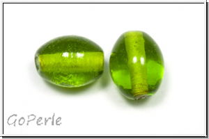 ind. Lampenperle, Olive, 13x10mm, olivine, trans., 1 Stk.