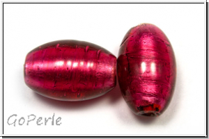 ind. Lampenperle, Olive, 19x12mm, fuchsia, trans., 1 Stk.