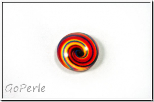 Glascabochon, hinterklebt, rund, 12x4mm, psychedelic, 1 Stk.