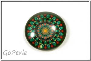 Glascabochon, hinterklebt, rund, 20x5mm, great mandala, 1 Stk.