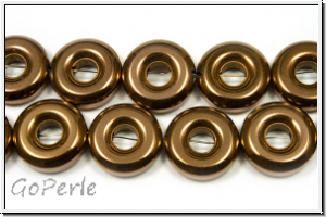 Hematite-Perlen, Donut, 10x3,5mm, copper plated, 10 Stk.