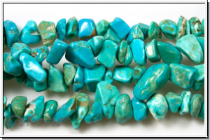 Jade, Chips, 4-10x4-6mm, green turquoise, 1 Strang