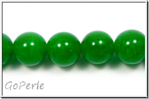 Jade, round, 10mm, green dyed, 5 Stk.