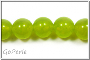 Jade, round, 10mm, lime green dyed, 5 Stk.