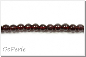 Garnet, round, 4mm, 1 Strang