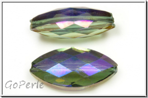 chin. Kristallschliffperle, Horse Eye, 25x12x8mm , crystal, trans., purple shade, 1 Stk.