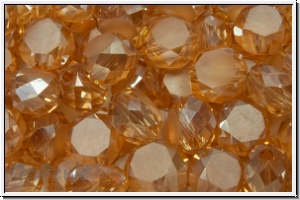 chin. Kristallschliffperle, flat round, 8x5mm , crystal, trans., champagne luster, 10 Stk.