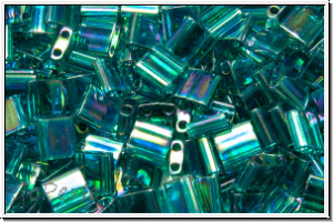 TL-2458, MIYUKI Tila Beads, teal, trans., AB, 60 Stk.